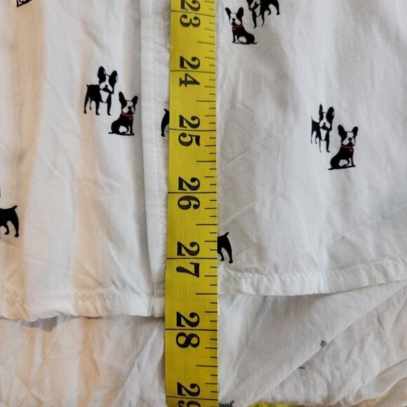Adorable French Bulldog Print Blouse - Button Front - Size S - Picture 10 of 10